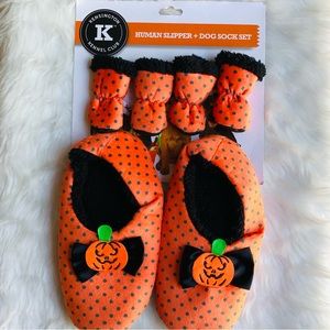 Human Slipper & Dog Sock Set 6 pc